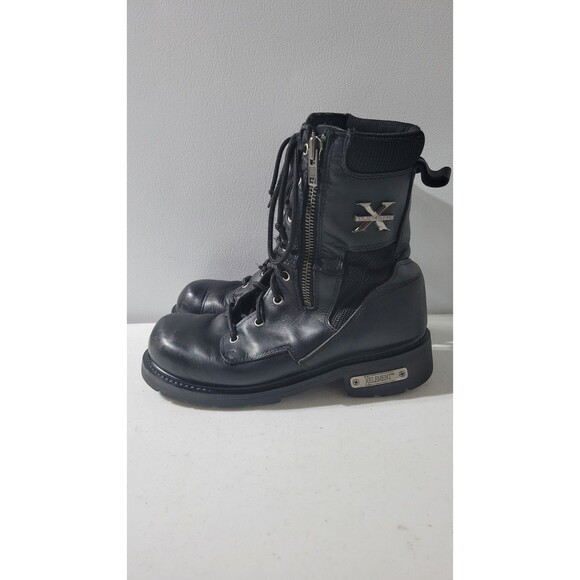 Xelement Other - Xelement Black Leather Motorcycle Boots Side Zipper Mens Size 9
